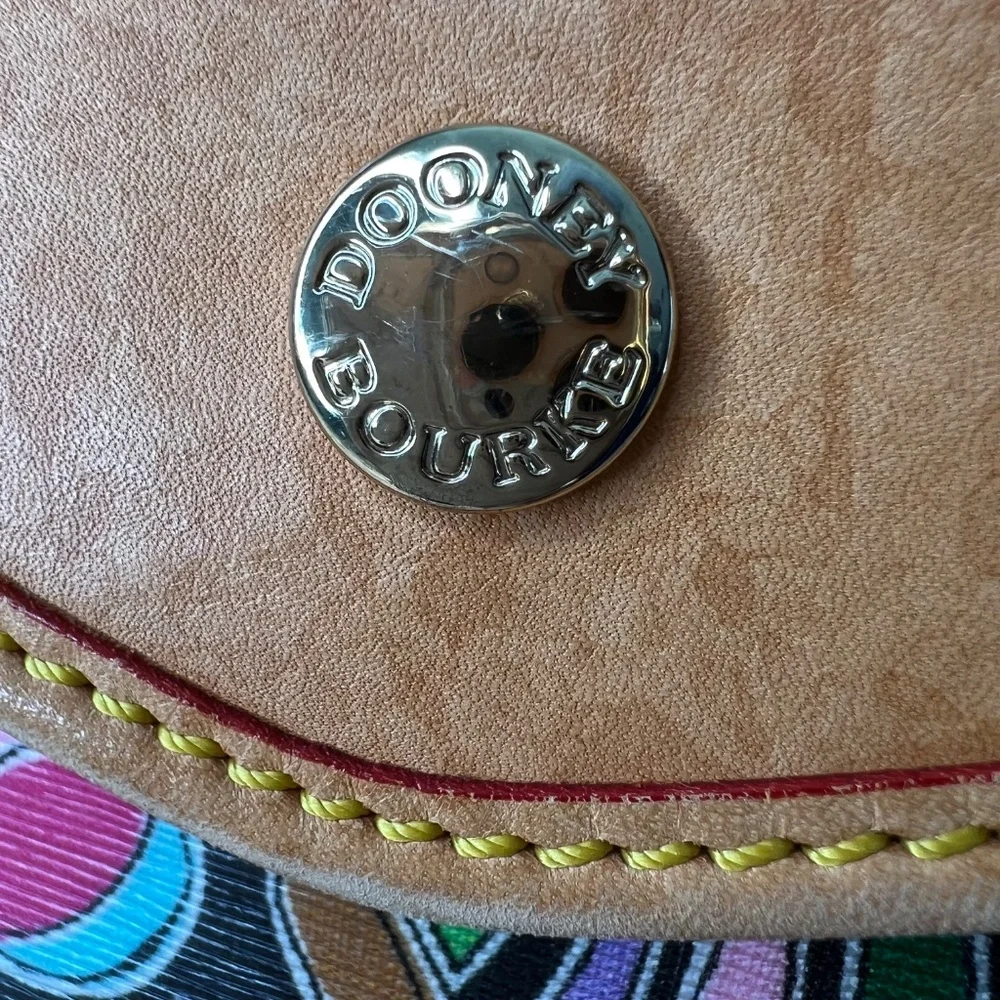 Vintage Dooney & Bourke shopper tote retired Whimsey Print Black key leash Rare - Picture 6 of 15